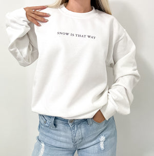 Open image in slideshow, Snow is that Way Crewneck
