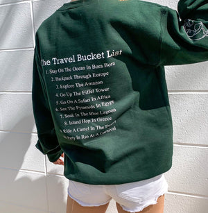 Open image in slideshow, Travel Bucket List Crewneck
